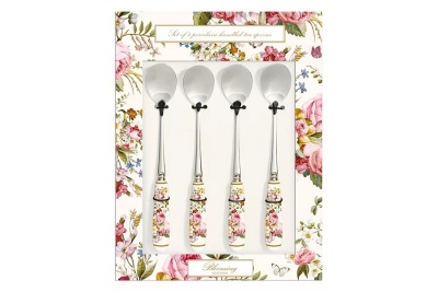 набор из 4 чайных ложек ,, Цветочный карнавал" 