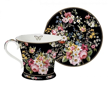 чашка с блюдцем "Цветочный карнавал" 180 мл. 