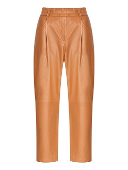 брюки из гладкой кожи 