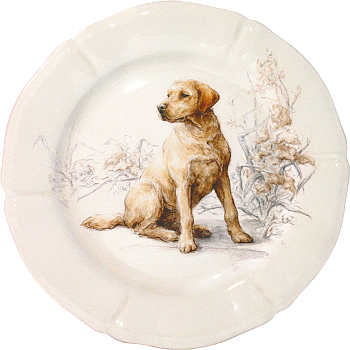 тарелка десертная 23,2 см "Собаки. Солонь"