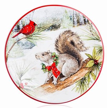 Тарелка пирожковая "Зимний лес. Белочка" 15см