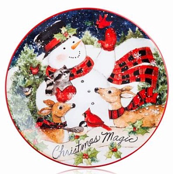 Тарелка закусочная "Магия Рождества. Снеговик" 23см