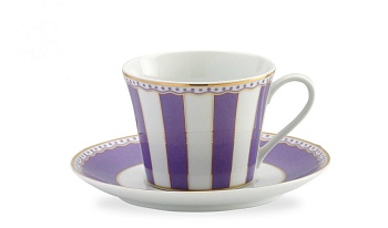 чашка чайная с блюдцем 240 мл "Карнавал (лавандовая полоска)"