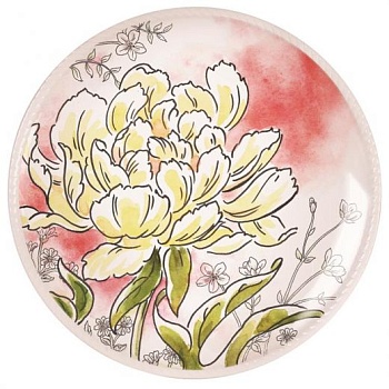 тарелка акцентная  22 см "Саванна. Желтый пион"