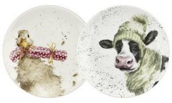 Набор тарелок пирожковых "Забавная фауна. Утка и Корова" 16,5см, 2шт