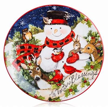 Тарелка закусочная "Магия Рождества. Снеговик" 23см