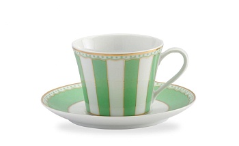 чашка чайная с блюдцем 240 мл "Карнавал (зеленая полоска)"