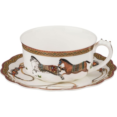 чашка с блюдцем 0,4 л "Лошади"