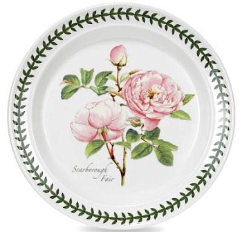 Тарелка обеденная "Ботанический сад", "Розы.Скаборо розовая" 25см 