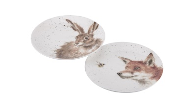 Набор тарелок пирожковых  "Забавная фауна. Заяц и Лисица" 16,5см, 2шт