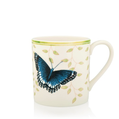 кружка 300 мл "Бабочки на лугу. Темно-синяя (зеленая)" 