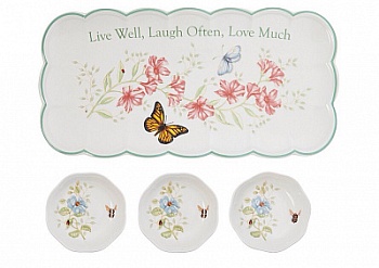  набор для соуса на подносе "Бабочки на лугу" 