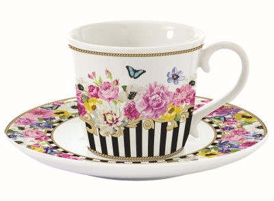 чашка с блюдцем "Очаровательные цветы" 180 мл.