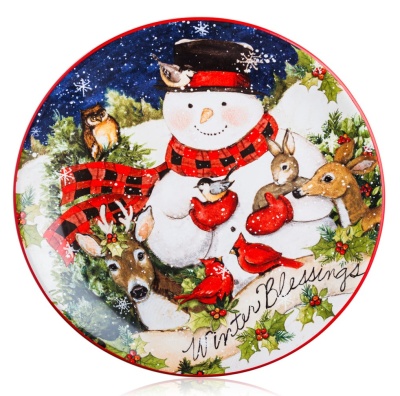 Тарелка закусочная "Магия Рождества. Снеговик" 23см