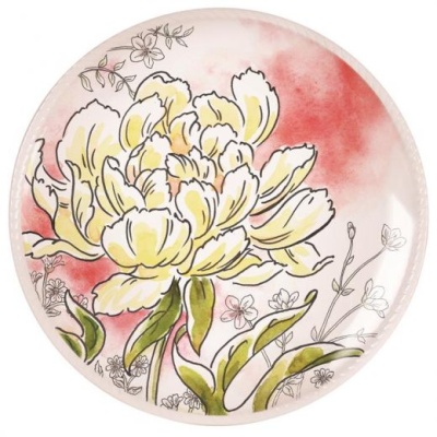 тарелка акцентная  22 см "Саванна. Желтый пион"