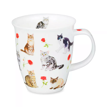 кружка "Кошки в красных цветах" 480 мл
