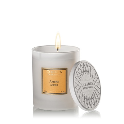 Средняя свеча в стекле AMBER/Амбра 