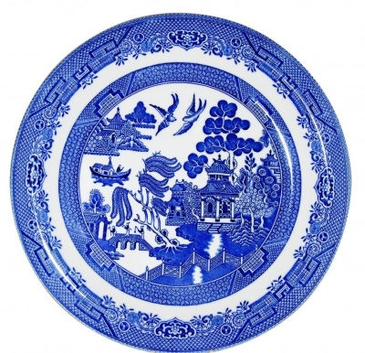 Тарелка столовая 26 см "Голубая ива"