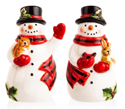 Набор для соли и перца  "Магия Рождества. Снеговик" 10см
