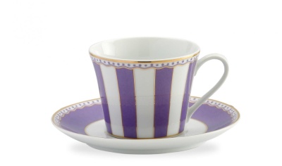 чашка чайная с блюдцем 240 мл "Карнавал (лавандовая полоска)"