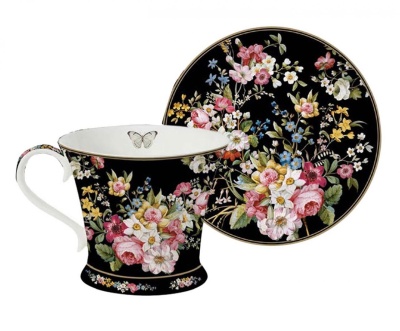 чашка с блюдцем "Цветочный карнавал" 180 мл. 