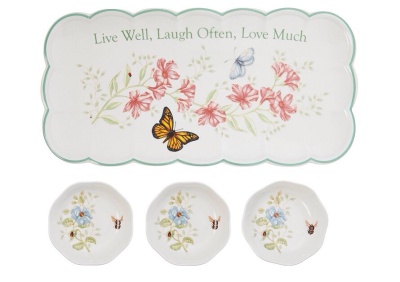 набор для соуса на подносе "Бабочки на лугу" 