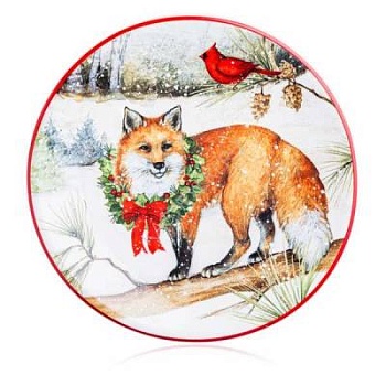 Тарелка пирожковая "Зимний лес. Лиса" 15см