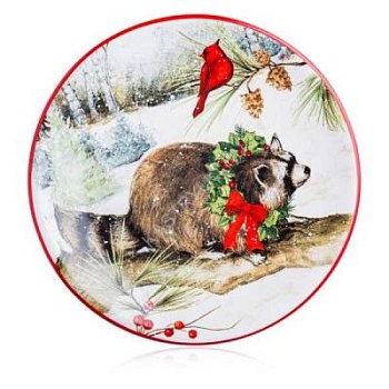 Тарелка пирожковая "Зимний лес. Барсук" 15см
