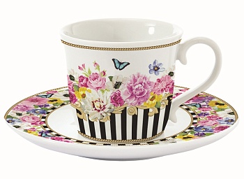 чашка с блюдцем "Очаровательные цветы" 180 мл.