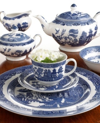 Тарелка столовая 26 см "Голубая ива"