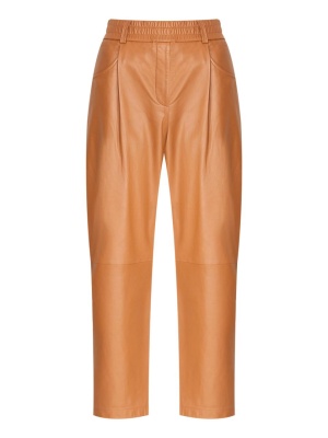 брюки из гладкой кожи 