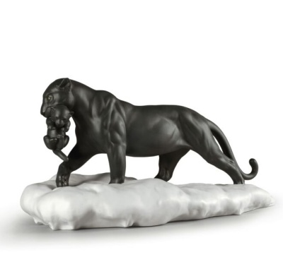 статуэтка "Черная пантера с детёнышем" 