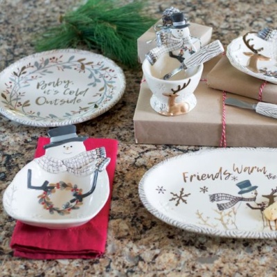 блюдо праздничное 25 см "Снеговик Фрости"